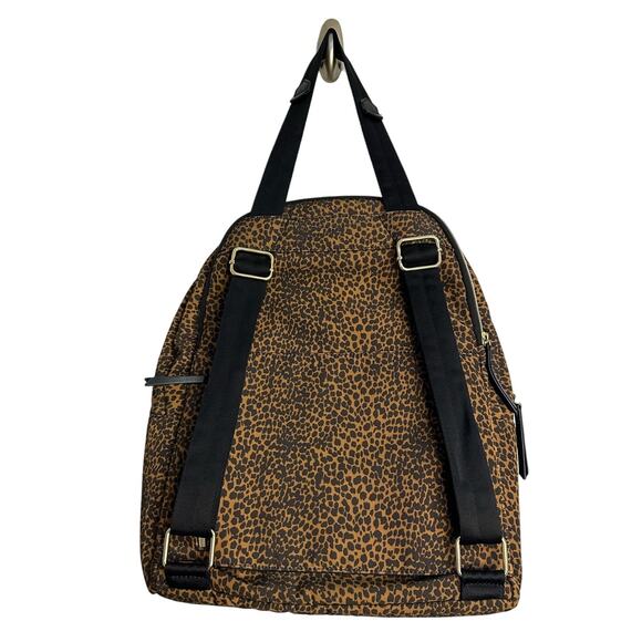 Stella & Dot Leopard Print Backpack Nylon Travel Laptop Everyday Chic Bag main image 7